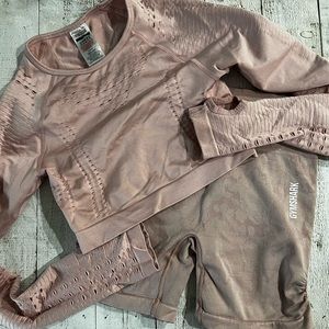 Gymshark flex pink marl set